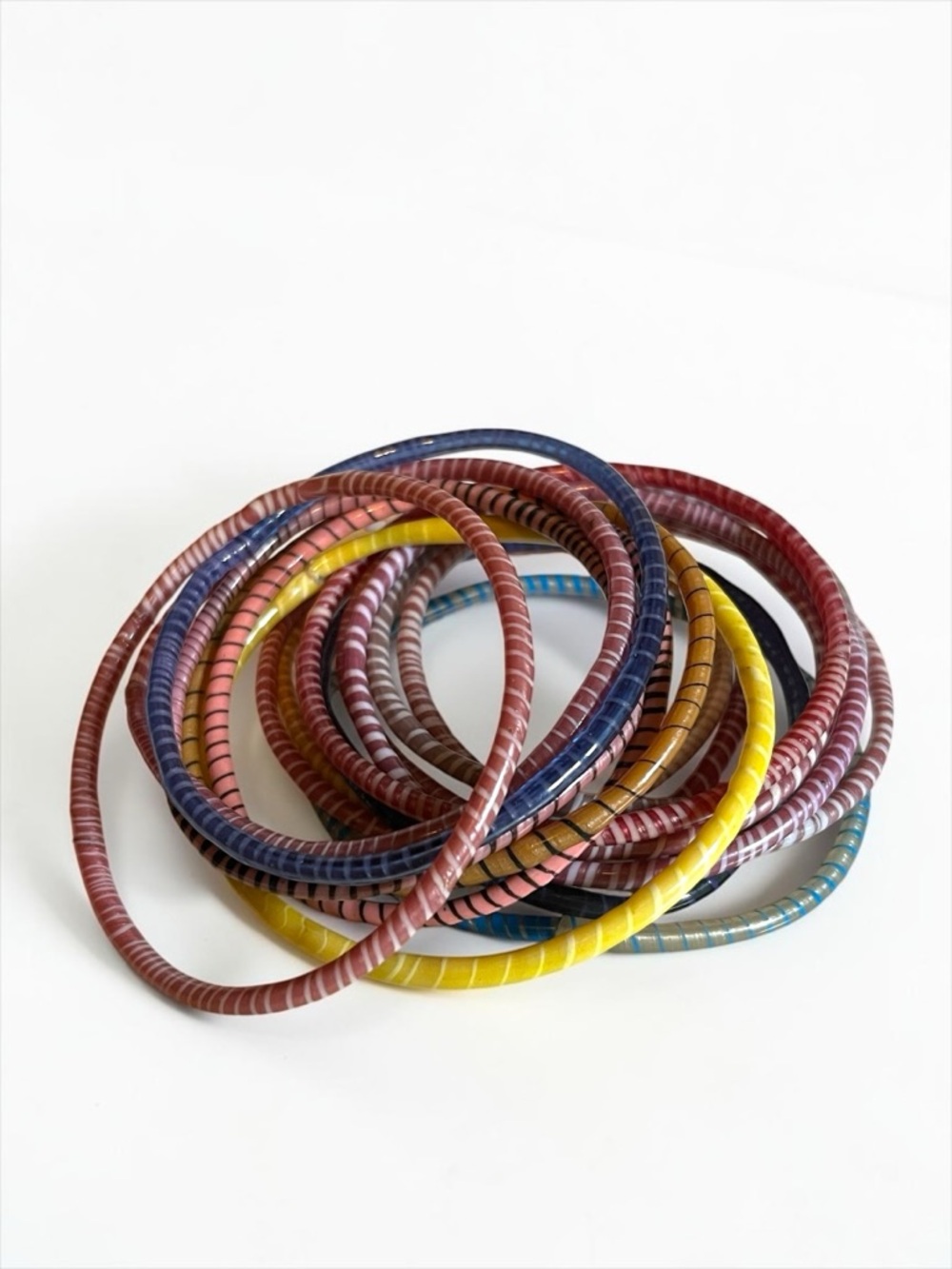 🍭5 for $20🍭 Boho Recycled Plastic Bangle Bracelet Set CC Y